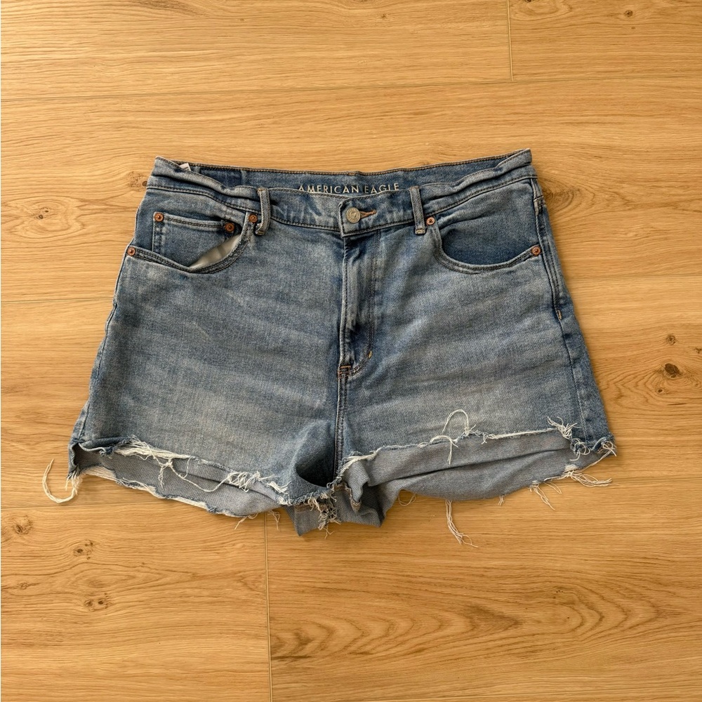 American Eagle Outfitters Blue Jean Shorts Distressed Cut-Off